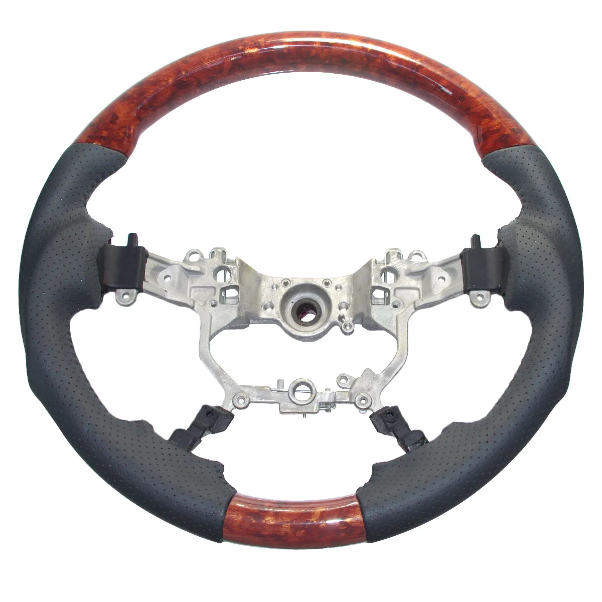 

Dark Grey Leather Wood Sports Steering Wheel for Toyota 2016-2018 Land Cruiser 2018 Prado 2700 2015-2018 Alphard Crown