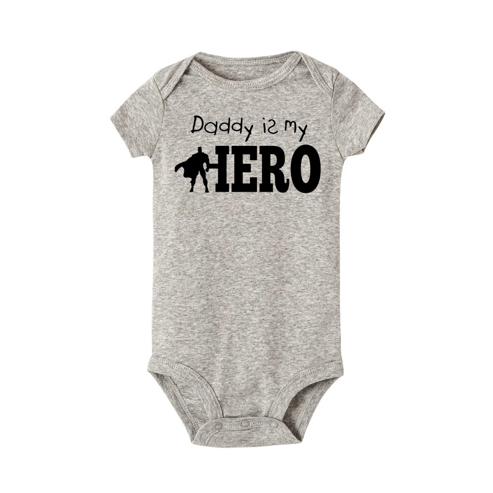 Daddy is my hero/модный Детский боди; хлопковые пижамы для малышей; vetement enfant fille; боди для новорожденных девочек; bebe - Цвет: R294-SRPGY-