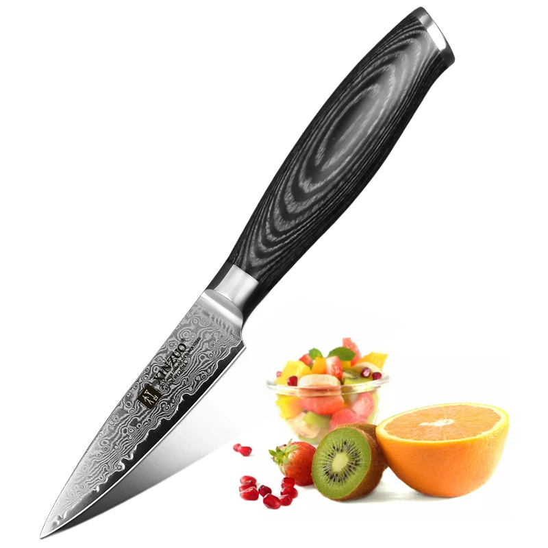 

XINZUO 3.5" Paring Knife 67 layers High Carbon Steel Japan Damascus Kitchen Knife Sharp Peeling Fruit Knives Pakka Wood Handle