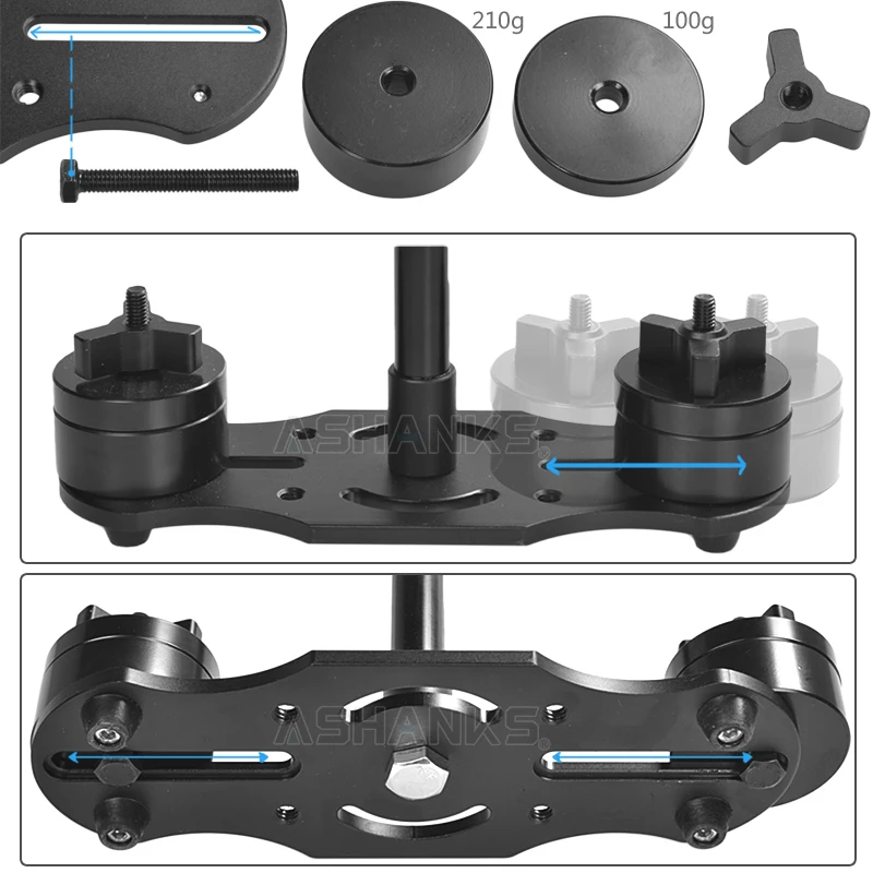 ASHANKS 40 см/15,7 ''стабилизатор S40 Steadycam нагрузка 1,3 кг ручной Steadicam для студийной камеры DSLR Canon Nikon Gopro Video DV