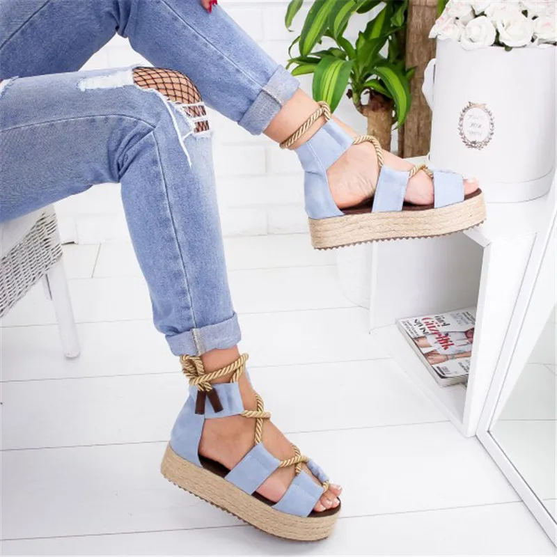 

Vertvie 2019 Summer Women Sandals Female Beach Shoes Wedge Shoes High Heel Comfortable Platform Sandals Plus Size