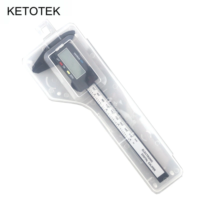 Digital Vernier Caliper 150mm 6inch LCD Display Black Carbon Fiber Micrometer 0 1mm Digital Calipers Micrometro