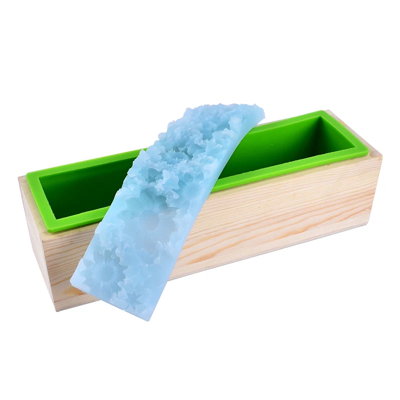 Nicole Silicone Loaf Soap Mold Flexible Rectangle Mould with Wooden Box DIY Handmade Tools Nicole Silicone Loaf Soap Mold Flexible Rectangle Mould with Wooden Box DIY Handmade Tools