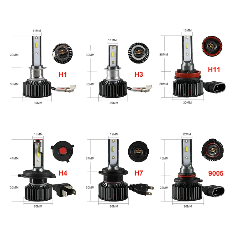 Hlxg 2 шт. H4 Led 6000K 10000LM 50 Вт CSP чип hi low socket Тип лампы для автомобильных фар комплект