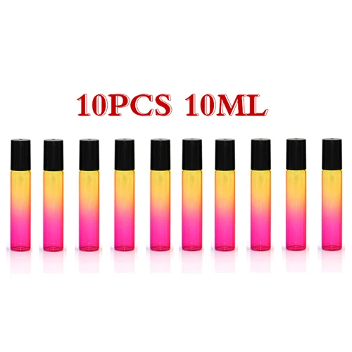 Новые 5 шт/упаковка/10 мл Портативный Янтарный Стекло роликовая Ручка-роллер бутылок с эфирными маслами тумана контейнер для путешествий многоразового флакон духов градиентные Цвет - Цвет: 10PC 10ml Yellow