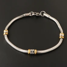 Роскошный бренд, 20 см, длинные серебряные браслеты из нержавеющей стали, для женщин, для вечеринки, подарок, браслеты с бусинами