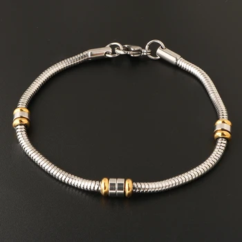 

Luxury Brand 20cm Long Silver Color Stainless Steel Link Bracelets Women Female Party Gift Charm Beads Bracelets