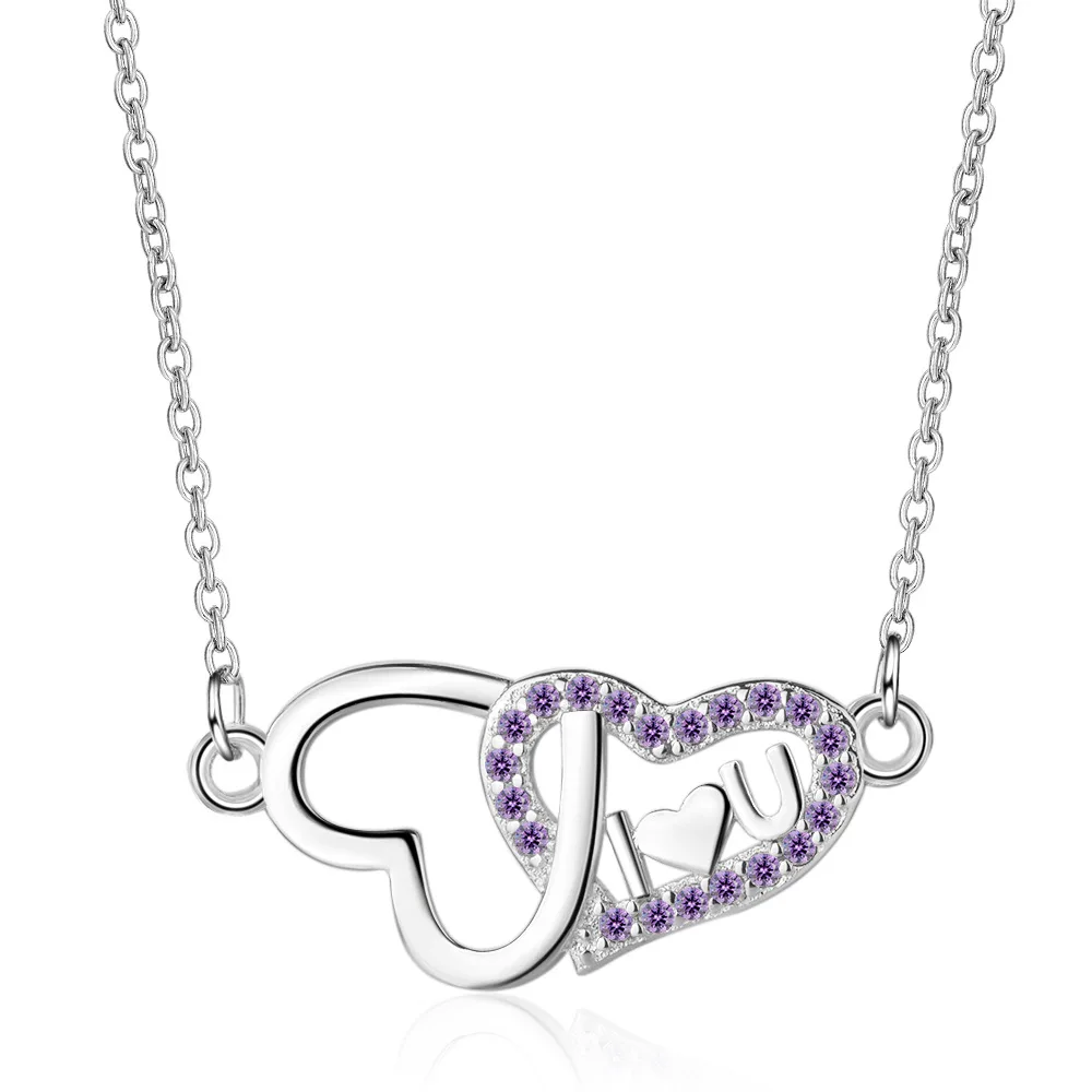 double heart engagement necklace jewelry (3)