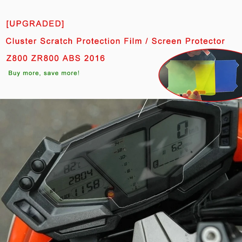 [UPGRADED] For Kawasaki Z800 ZR800 ABS 2016 Cluster Scratch Protection Film Screen Protector Blue Light Explosion-proof New (2)