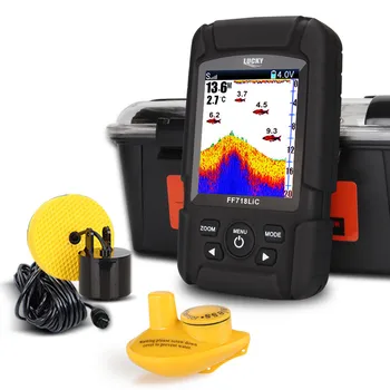 

Waterproof Fish Finder Monitor 2-in-1 Wireless Sonar Wired Transducer Fishfinder Color Visual Display Findfish LUCKY FF718LiC