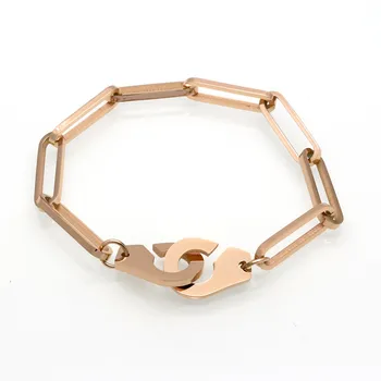 

18-21cm Men Handcuff Bracelet Stainless Steel Cuff Bracelets Bangle Femme Chain Gold Colour Bracelet For Women Jewelry pulseiras