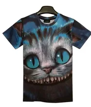Hot Sale New Arrive Summer Short Sleeve Women/men Casual big mouth cat 3D pattern T-shirts High Quality Product