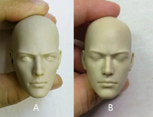 1/6 Scale Male Head Sculpt Buddhist Monk Unpainted White Head