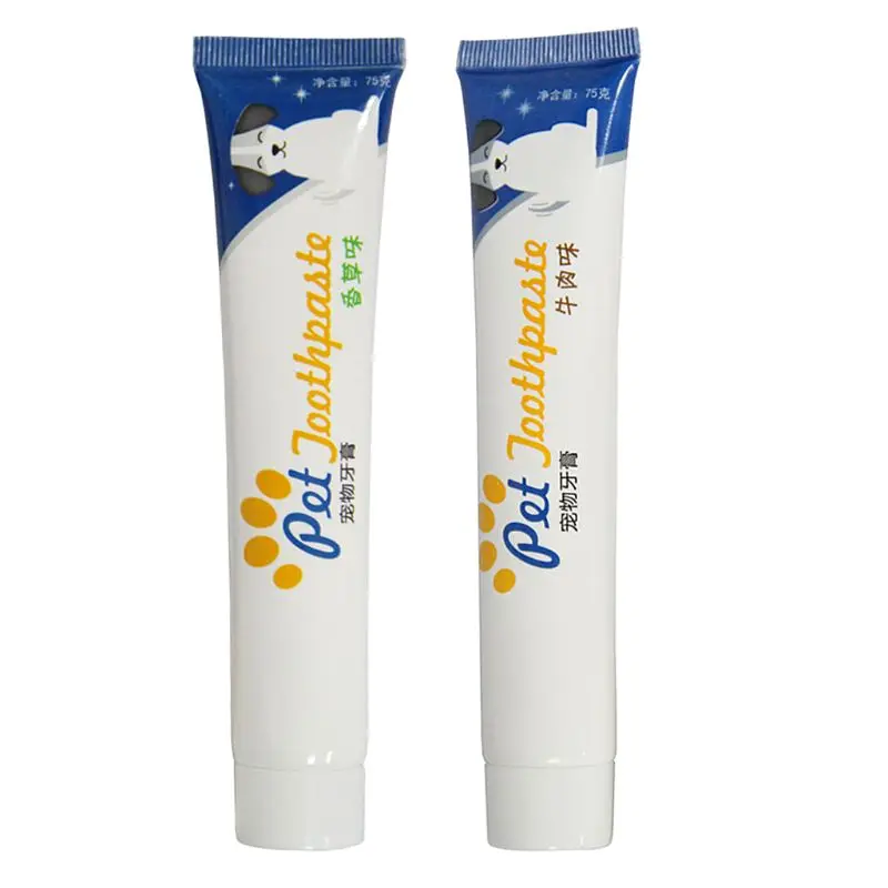 

Small Dog Cat Edible Natural Toothpaste Vanilla Beef Flavor Teeth Care Puppy Oral Cleaning Pet Accessory