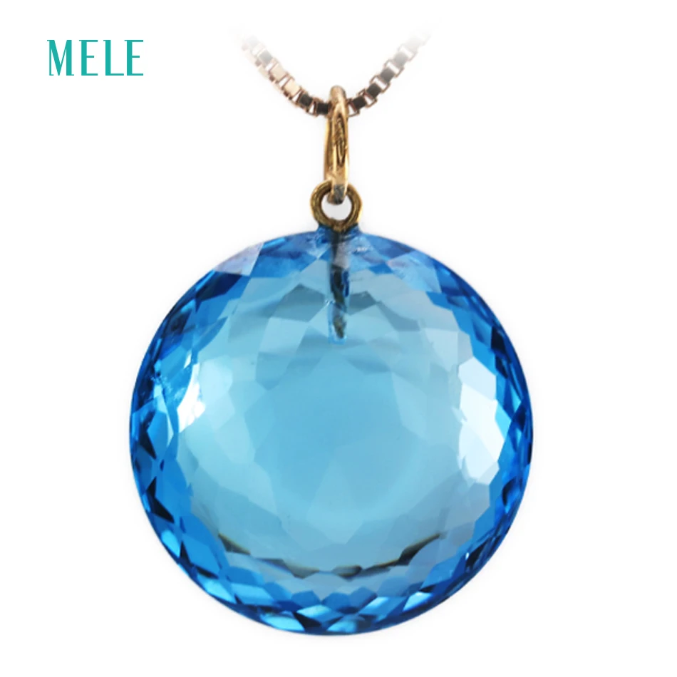 Aliexpress.com : Buy Natural deep blue topaz pendant for women,big