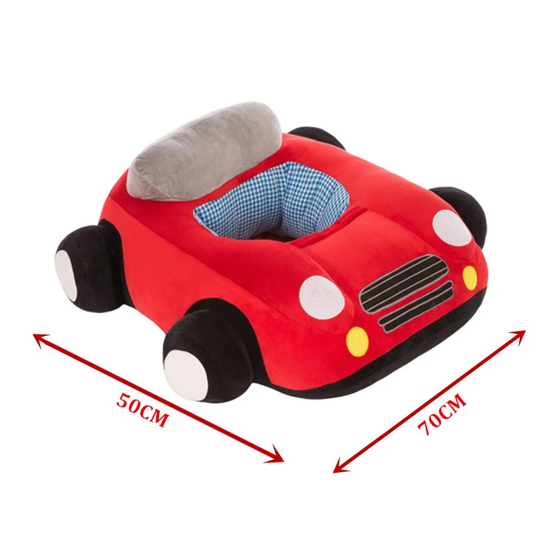New Cute Car Baby Seat Sofa Cartoon Infant Learning Sit Chair Car Plush Toy Skin Baby Sofa With Zipper Without PP Cotton Filling