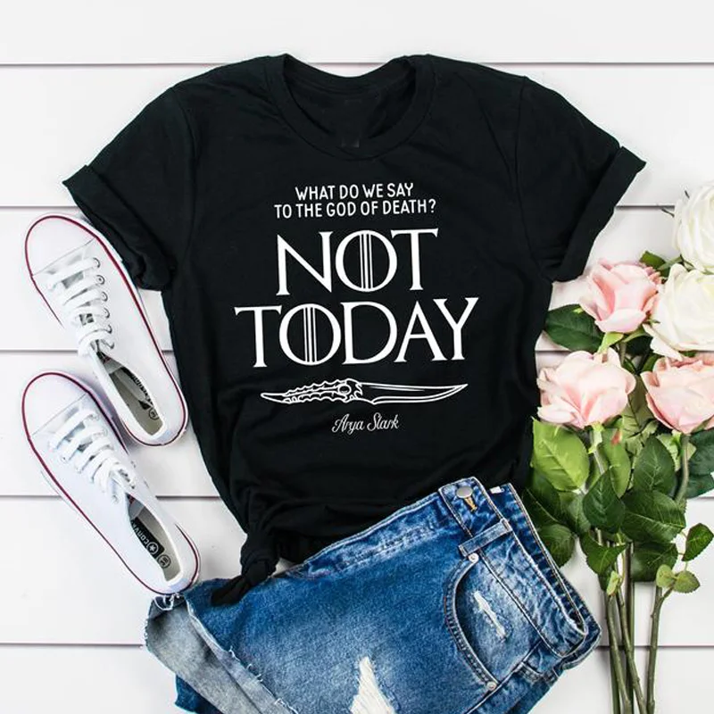 Футболка Not Today, женская футболка Arya Stark, Игра престолов, женская летняя футболка с коротким рукавом, футболка унисекс размера плюс