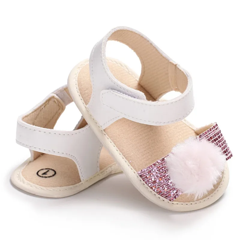 Летняя модная детская обувь из искусственной кожи с блестками для малышей, повседневная обувь для новорожденных 0-18 месяцев