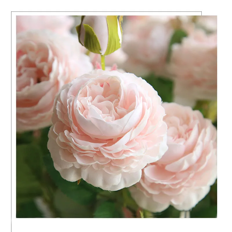 artificial flowers for wedding peony rose silk flower  (2)