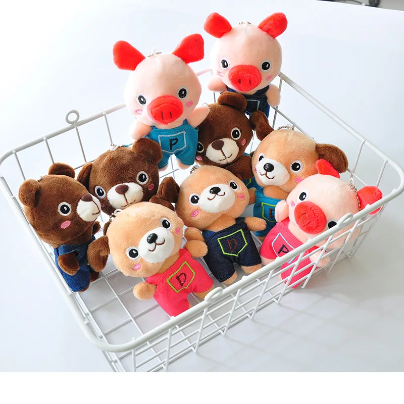 1pcs Boutique 11cm New small strap Dog Toy Plush Doll bag hanging decoration Keychains toys Girls Bag Car buckle | Игрушки и хобби