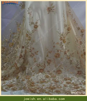 

lastest 2018 embroidery net lace fabric for wedding dress high quality african french guipure beaded wedding lace fabric 5yards