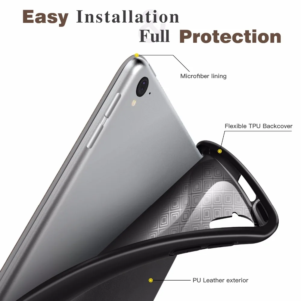 Tanie MoKo etui do ipada Pro 12.9 2017 2015 z Apple pojemnik na ołówki Slim lekki inteligentne etui obudowa z podstawką etui z Auto Wake