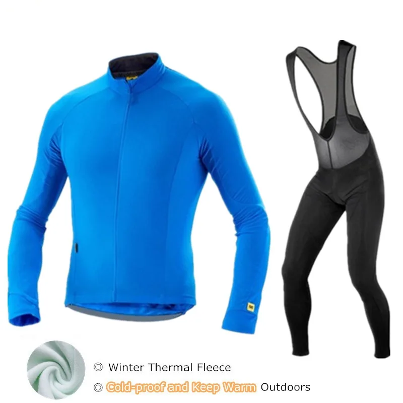 Высокое качество Pro Ткань Mavic Зима Велоспорт Джерси Ropa Ciclismo Invierno флисовая одежда для велоспорта Одежда для велоспорта спортивная одежда - Цвет: Jersey and Pants
