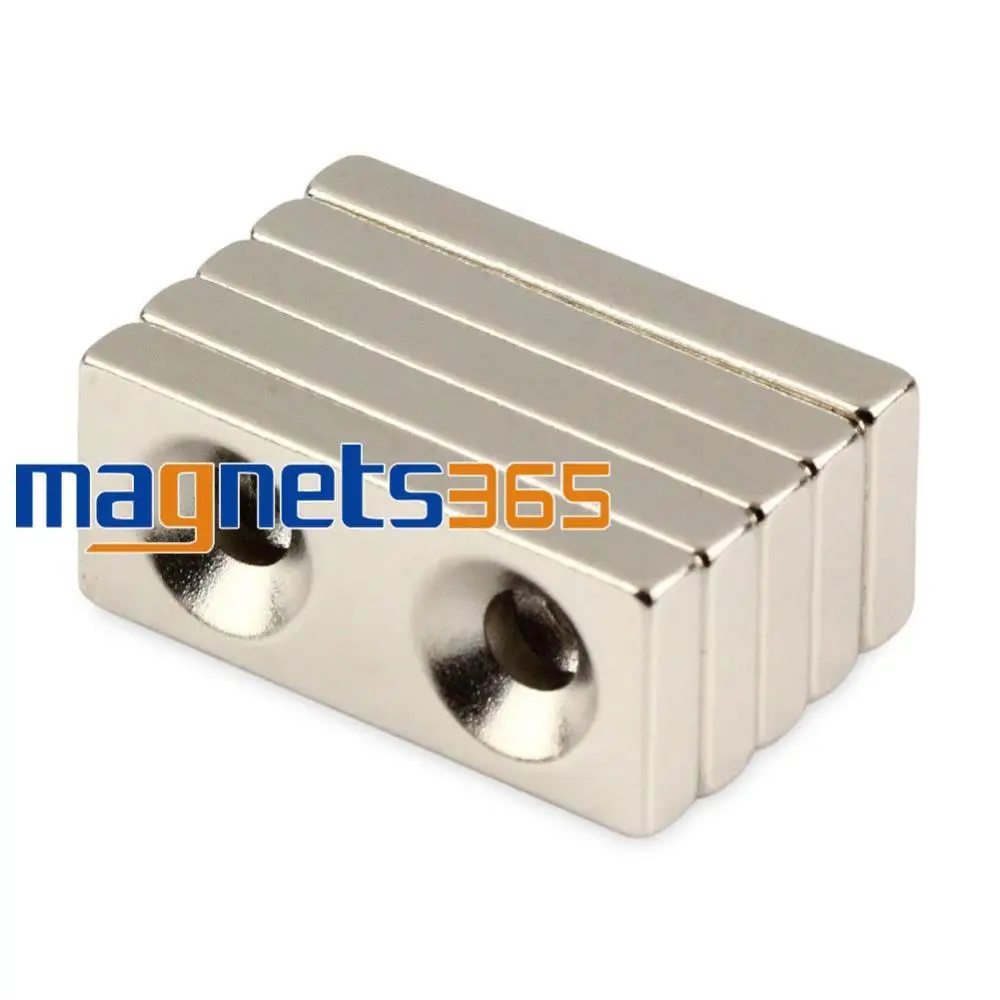 OMO Magnetics 10 x N50 блок магнитов 28x12x4 мм счетчик затонувший 2 отверстия 4 редкоземельный