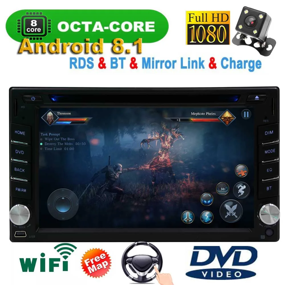 Octa Core CPU Head Unit Wifi Mirror link  car audio Radio Octa Core Android 8.1 System 2GB RAM 32GB ROM in Dash Headunit GPs