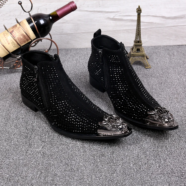 mens rhinestone boots