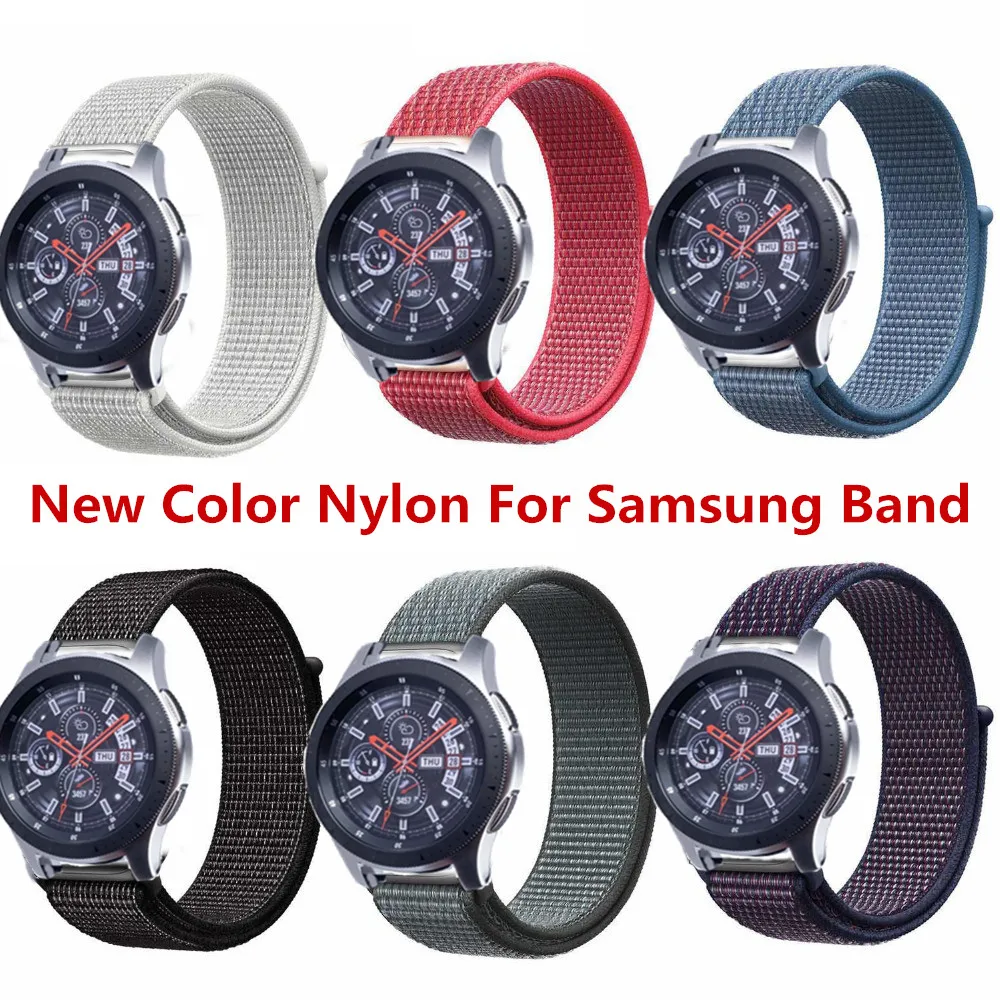 Новый цветной нейлоновый ремешок для часов 22 мм 20 Samsung Gear S3 S2 Sport Galaxy Watch 46 42 Huami Amazfit