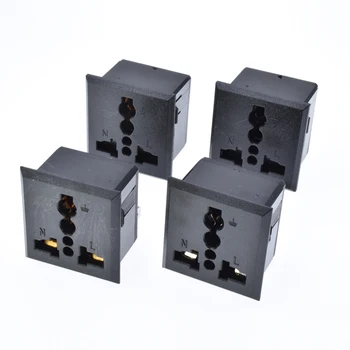 

5PCS AC socket universal 250V 13A US USA UK EU Euro AU Panel Mount Snap in Universal Power Socket Outlet Receptacle Black/White