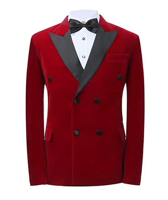 Buy Red Men's Suit Jacket Blazer One Button Peak Lapel
