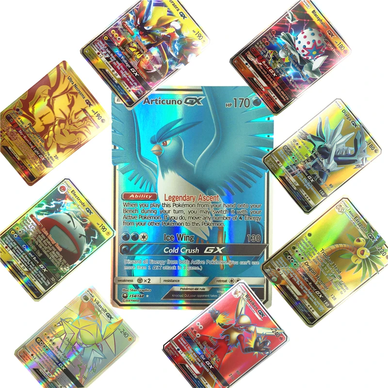 

100 200Pcs English GX Pokemones Cards Toys card Game Battle Carte Trading Energy Charizard Collection Card Toy