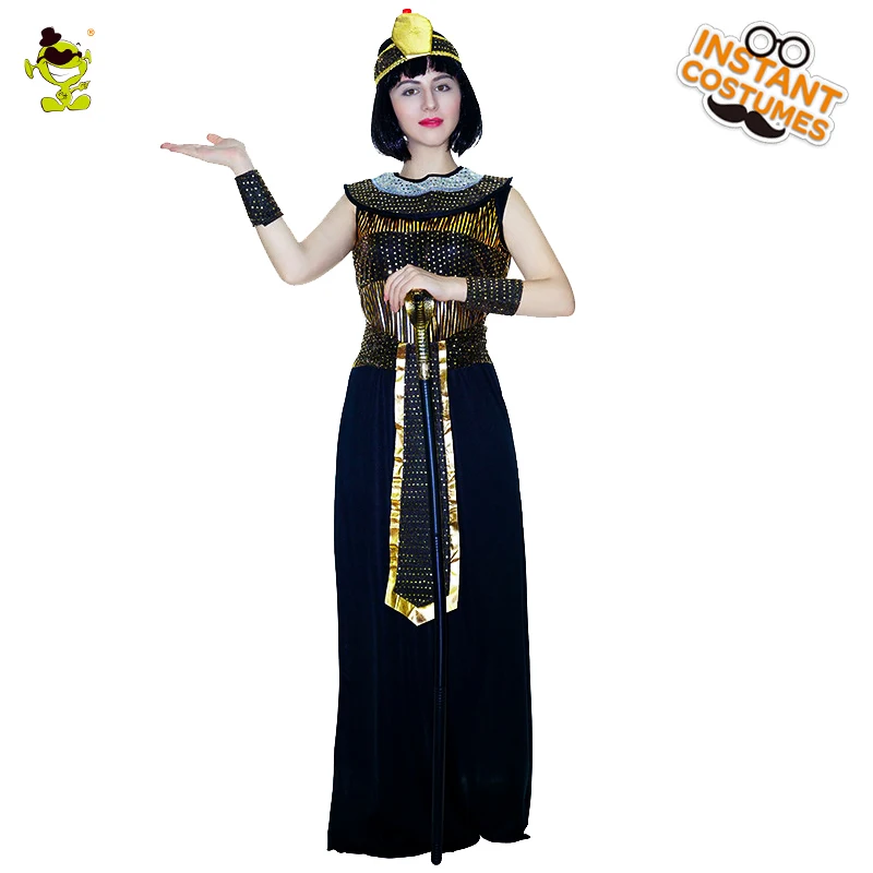 

Adult Black Egyptian Cleopatra Costumes Women Pretty Glittering Egypt Queen Cosplay Fancy Dress Carnival Cleopatra Costumes