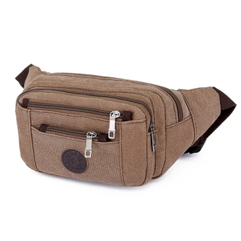 

New Fashion Men Shopping Waist Packs!Hot Casual Male leisure riding chest pockets Multiple pocket Canvas mobile&change Carrier