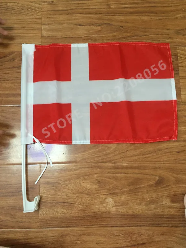Free shipping 30x45cm Denmark car window flag polyester car flags high