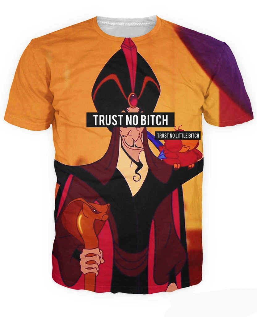 Новое поступление футболка Trust No Bitch Jafar злодейский Аладдин с 3d принтом модная