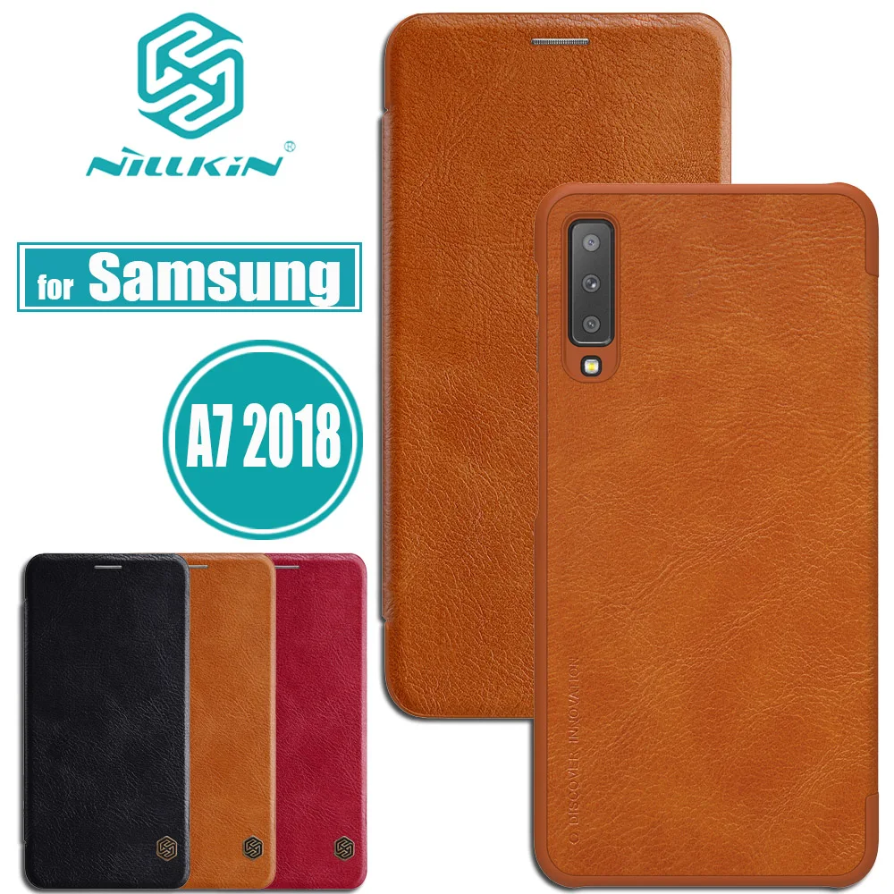 

Nilkin for Samsung Galaxy A7 2018 Case Cover Nillkin Luxury Soft PU Flip Leather Smart Phone Back Cases for Samsung A7 2018 Capa