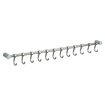 

12 Hooks Kitchen Utensil & Cupboard Wall Hanging Rail Rack Bathroom Holder Tool