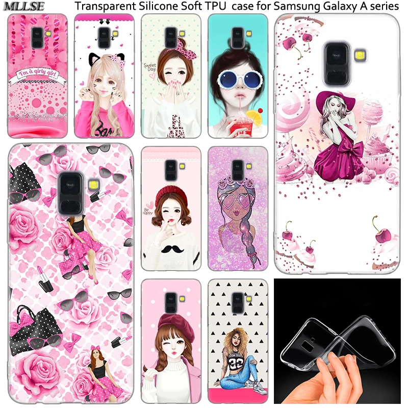 Модный силиконовый чехол для девочек Samsung Galaxy A50 A30 A10 A40 A6 A8 Plus A20 E A5 A7 2018 2017 2016 Note 9 8 |