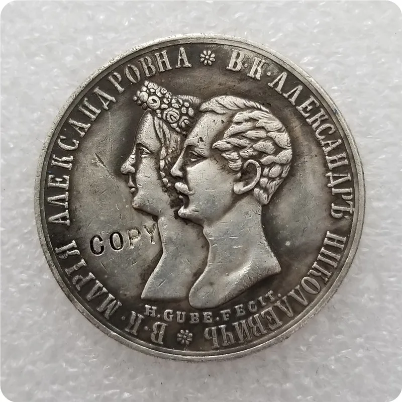 

Type #2: silver-plated_1841 RUSSIA 1 ROUBLE COPY commemorative coins-replica coins medal coins collectibles