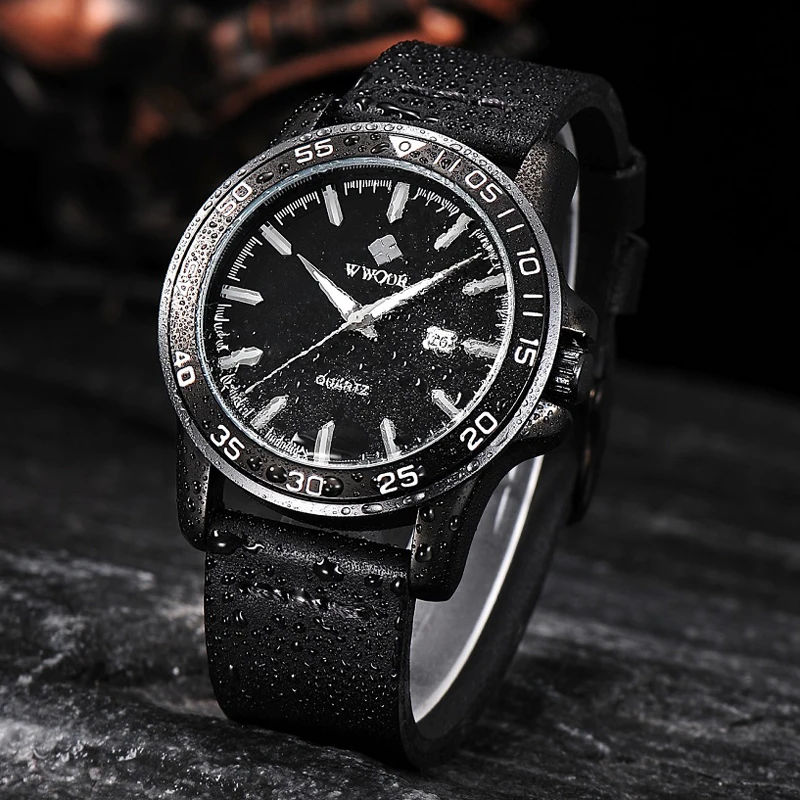 2018 WWOOR мужские водонепроницаемые спортивные кварцевые часы лучший бренд
