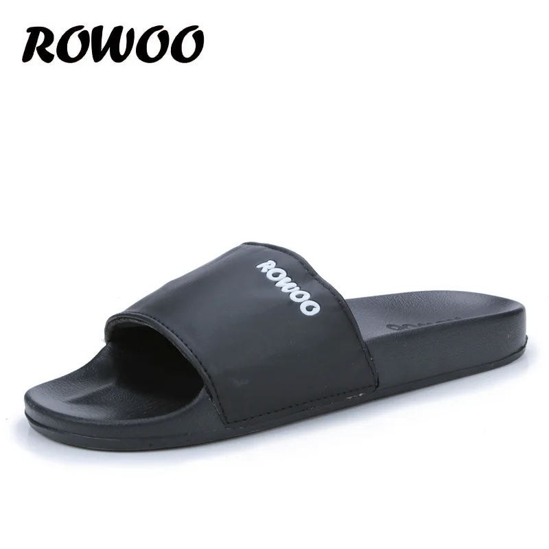 Men Beach Slide Slippers Black White Platform Flip Flops mens slides