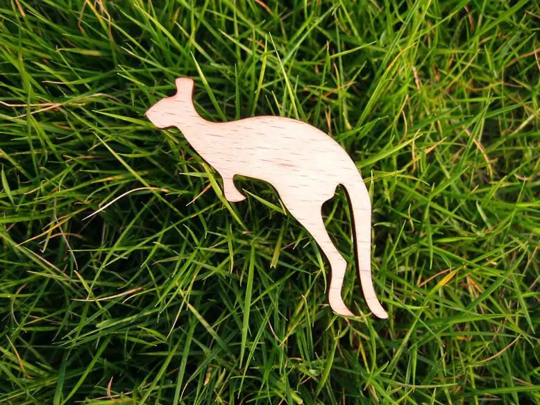 kangaroo brooch roo wooden brooches pinin Brooches from Jewelry
