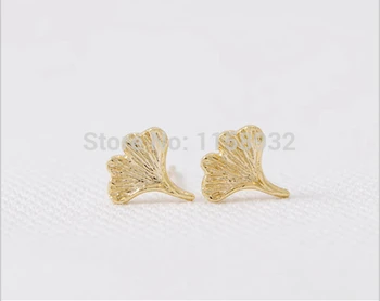

Fashion Gold Silver Ginkgo Leaf Stud Earrings Plant stud earrings for women Wholesale