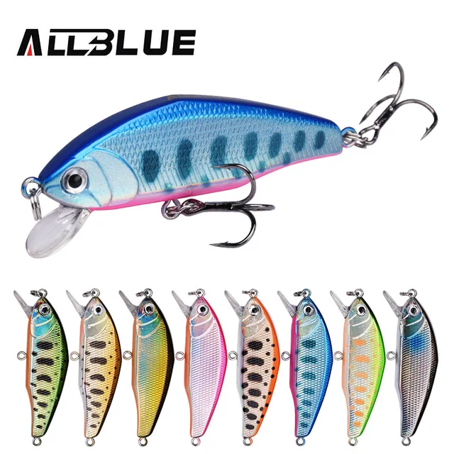 US $3.45 ALLBLUE EDGE 53S Flat Minnow Sinking Fishing Lure 53mm/5.2g Trout Crank Artificial Hard Bait Crankb