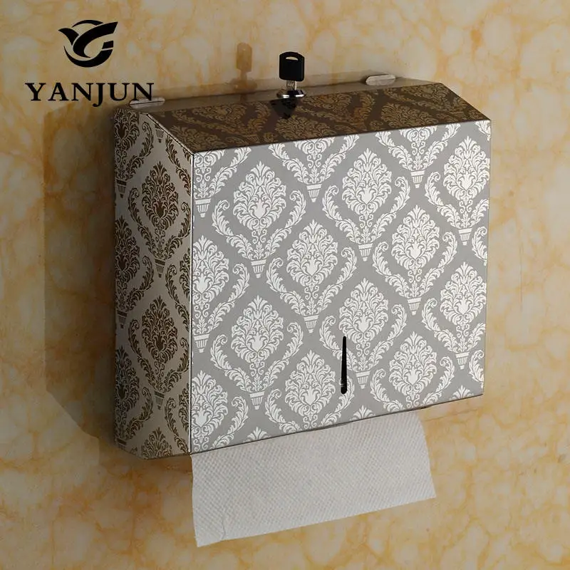 Yanjun диспенсер для салфеток из нержавеющей стали держатель для салфеток C-Fold Tissue D бумажное полотенце аксессуар для ванной комнаты настенное крепление YJ-8673