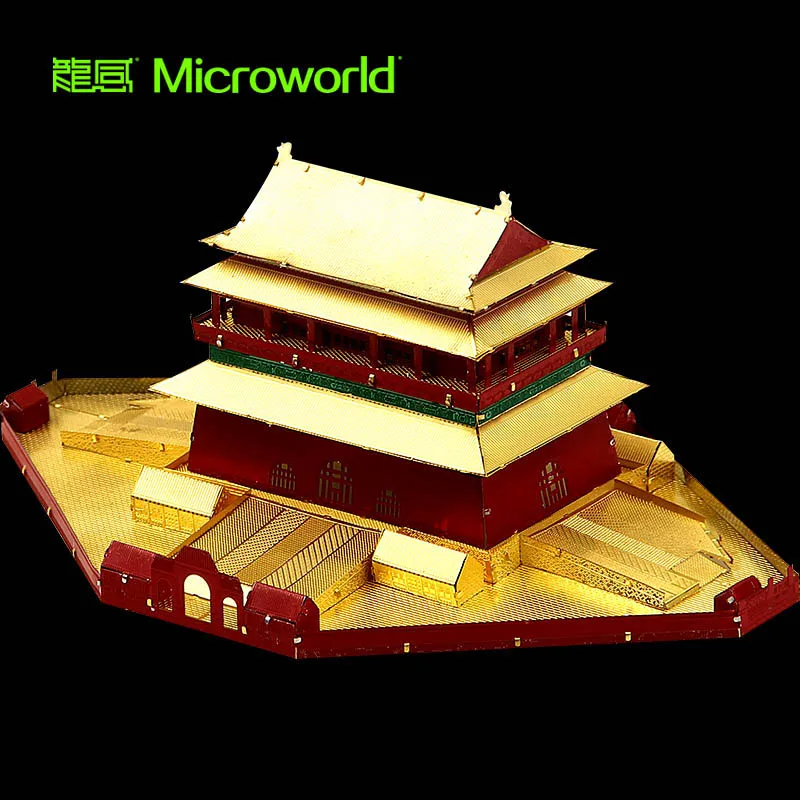 

MICROWORLD 3D Metal Puzzle Beijing Drum Tower Adult Manual Ancient Building Model Collection Educational Gifts