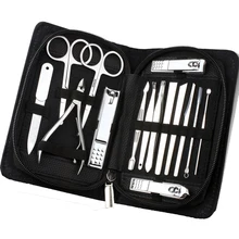 15 шт./компл. маникюрный набор профессиональные кусачки для маникюра Комплект Педикюр палец плоскогубцы ногтей Красота инструменты, пинцет для выщипывания, Ножи